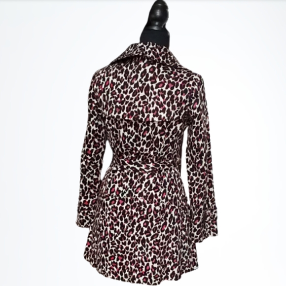 XXI ANIMAL / LEOPARD PRINT DOUBLE BREASTED TRENCH COAT  ( S/P ) - Picture 2 of 9